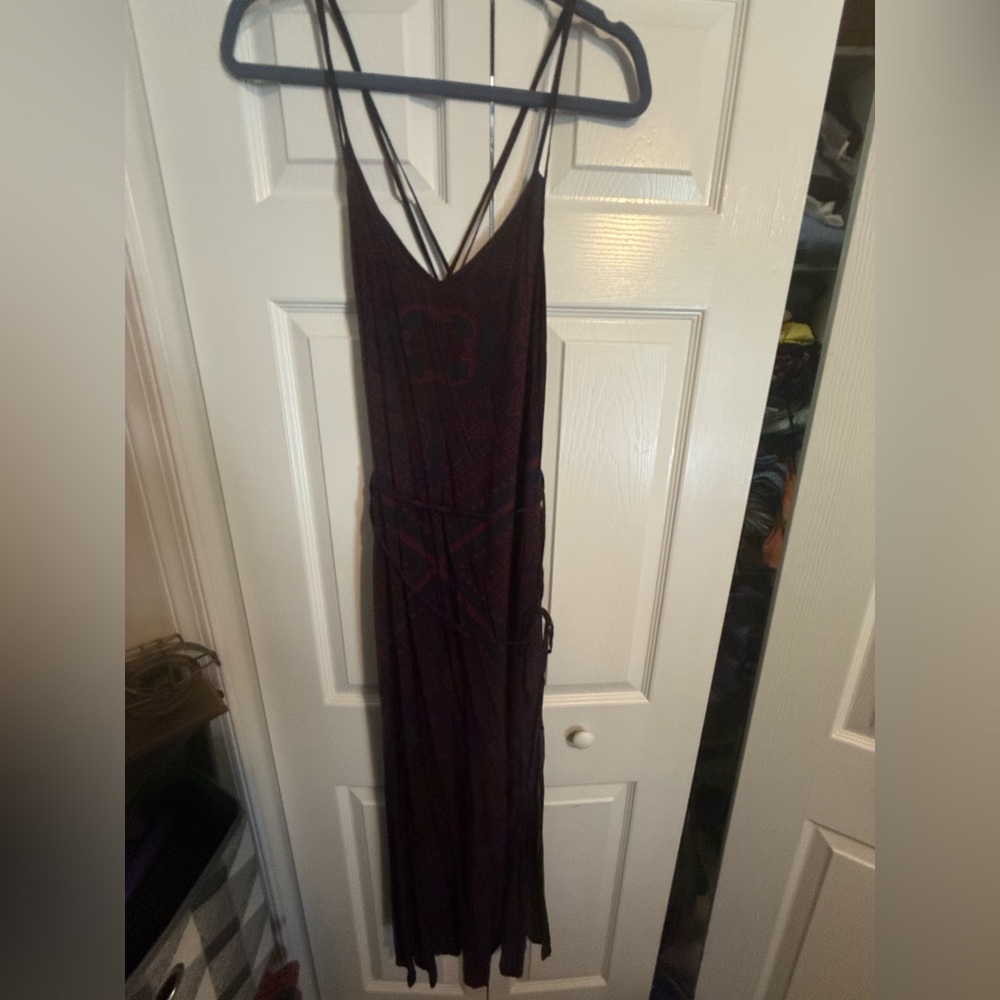 Maroon and navy maxi